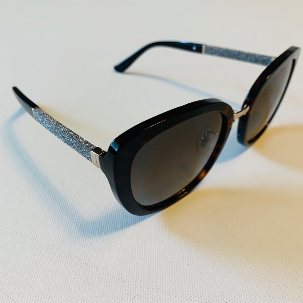 NWT Jimmy Choo 56mm Tortoise Glitter Sunglasses - Picture 10 of 11